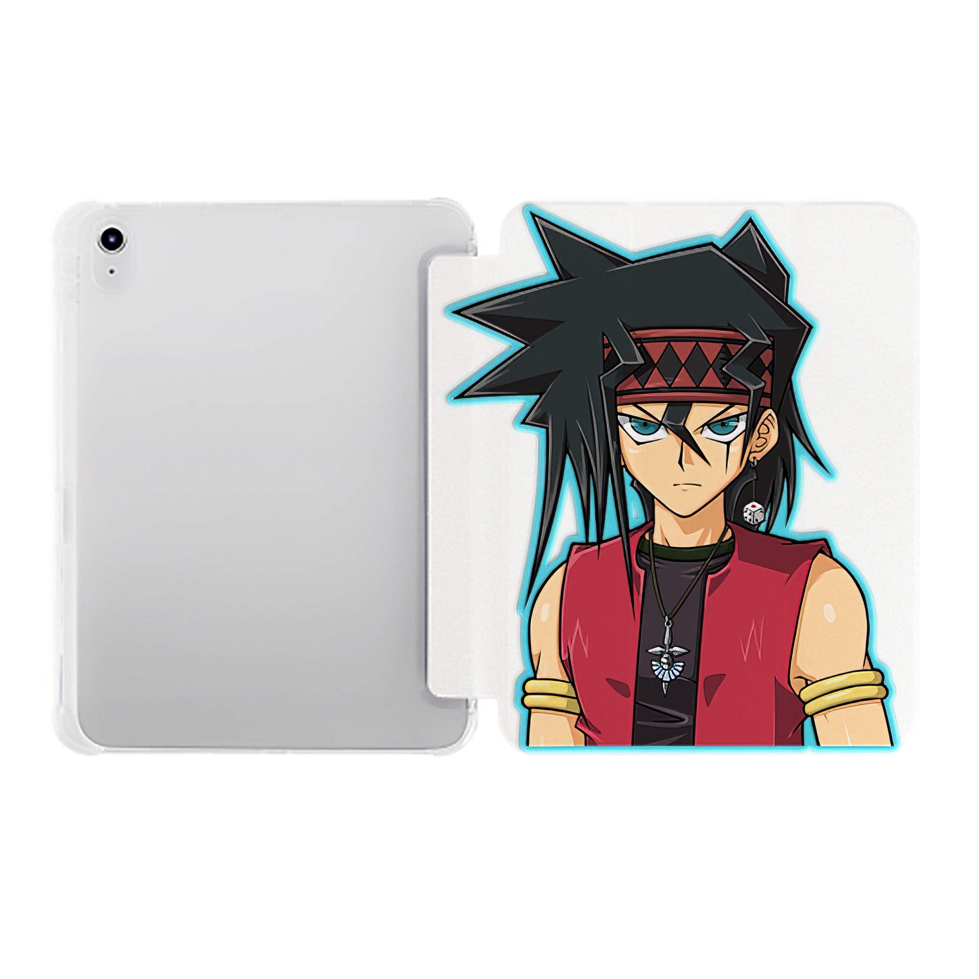 （画像用） 遊☆戯☆王 Yu-Gi-Oh! IPad ケース ペン収納付き 三つ折りスタンド PUレザー×シリコン 対応機種9.5/10.5/10.9インチ